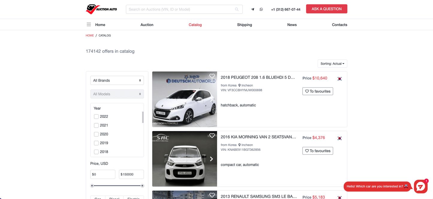 AuctionAuto Cars Catalog - VINcut