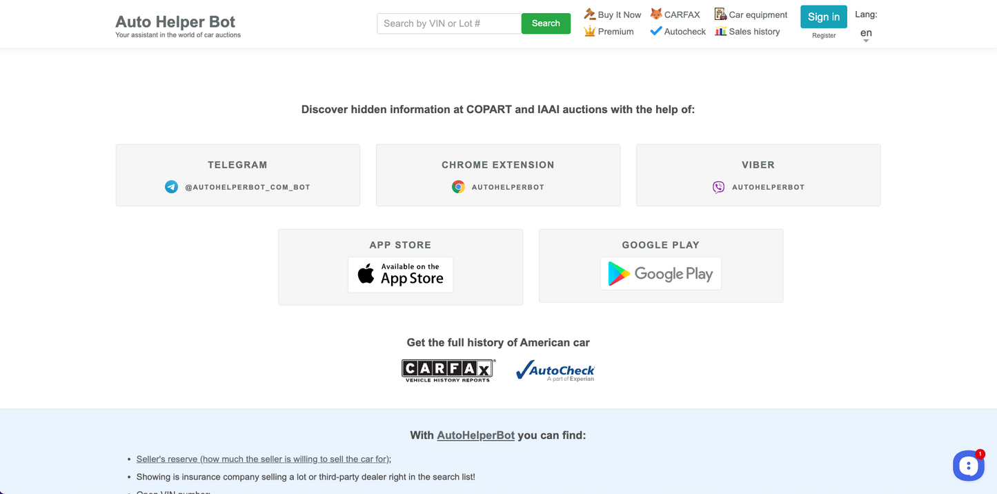 AutoHelperBot Homepage - VINcut