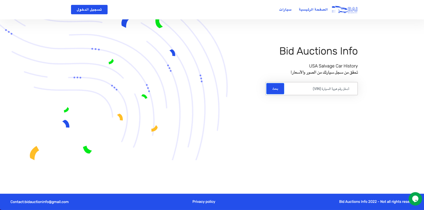 BidAuctionsInfo Homepage - VINcut