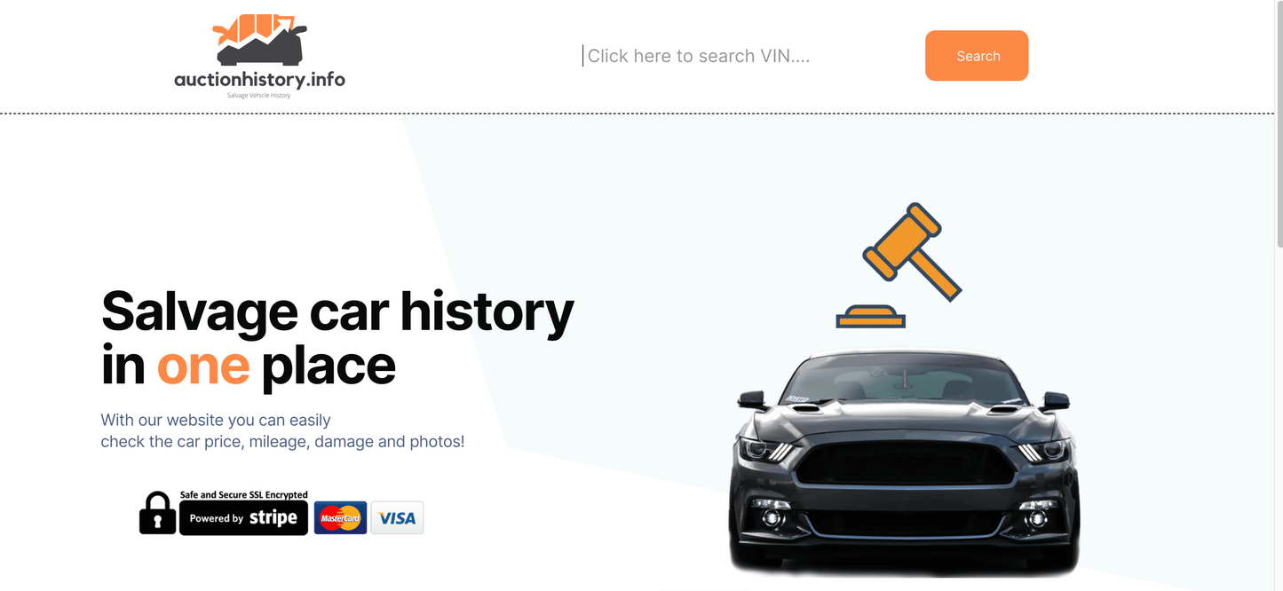 A Screengrab of AuctionHistroyInfo - VINcut