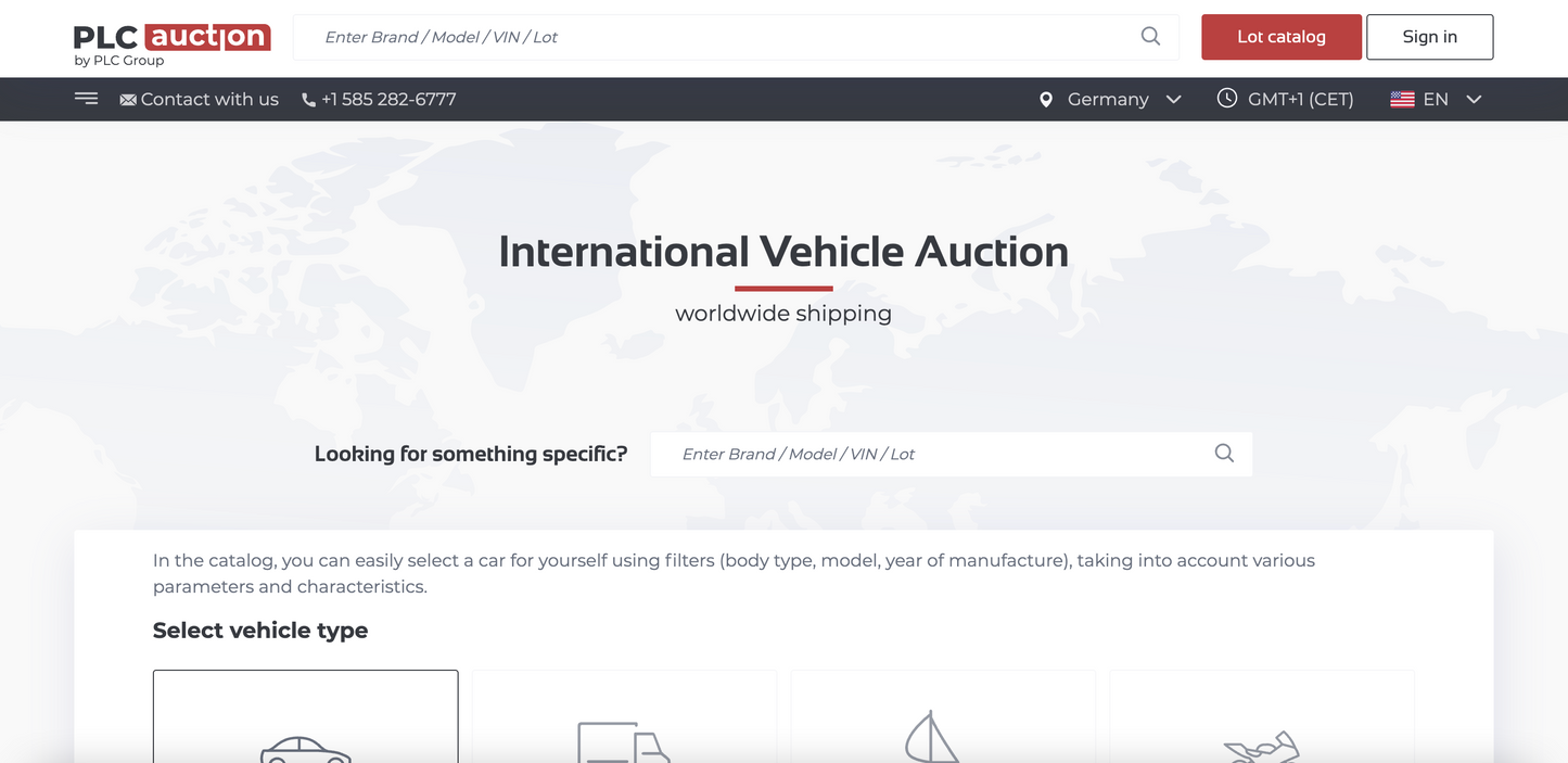 PLC Auction Homepage - VINcut